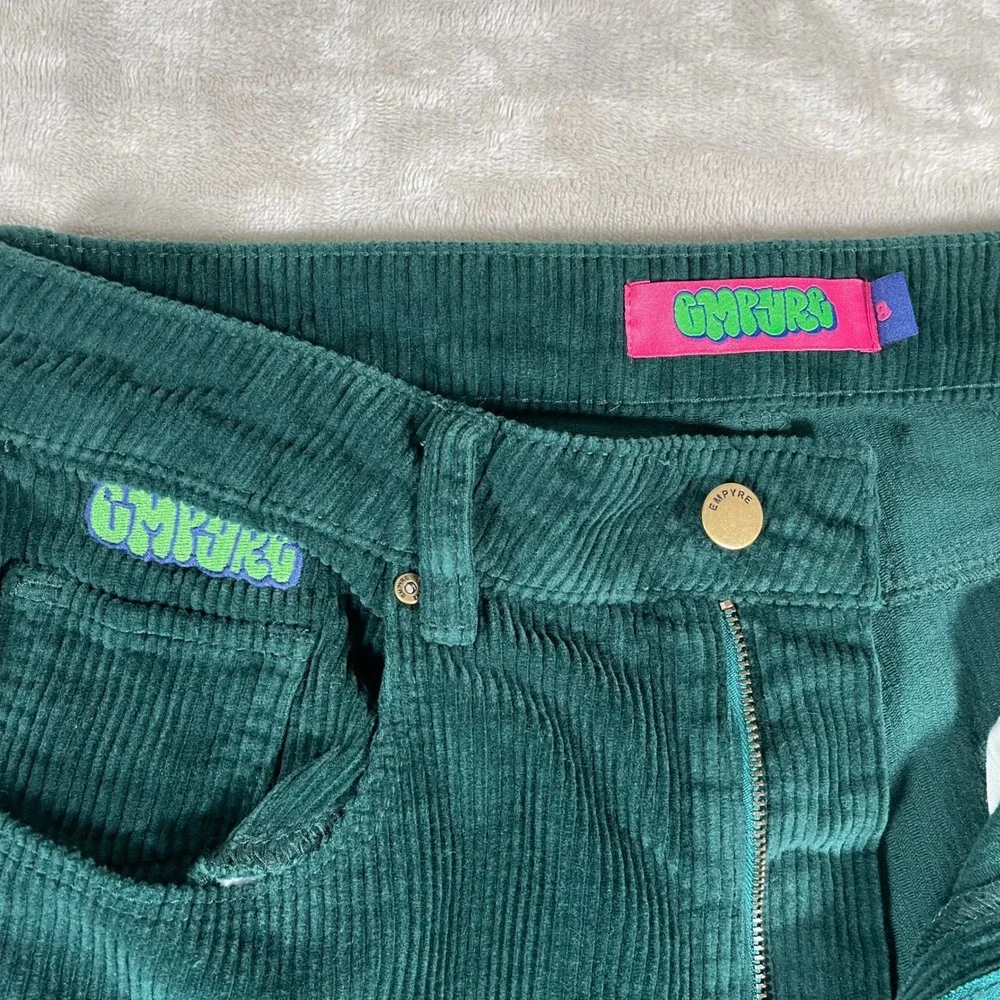 Empyre Women's Pants Tori Corduroy Straight Leg Casual Skater 8 Green